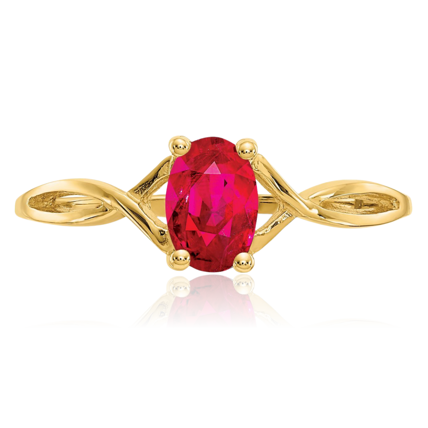 14K Solid Yellow Gold Ruby Ring - Picture 19 of 84