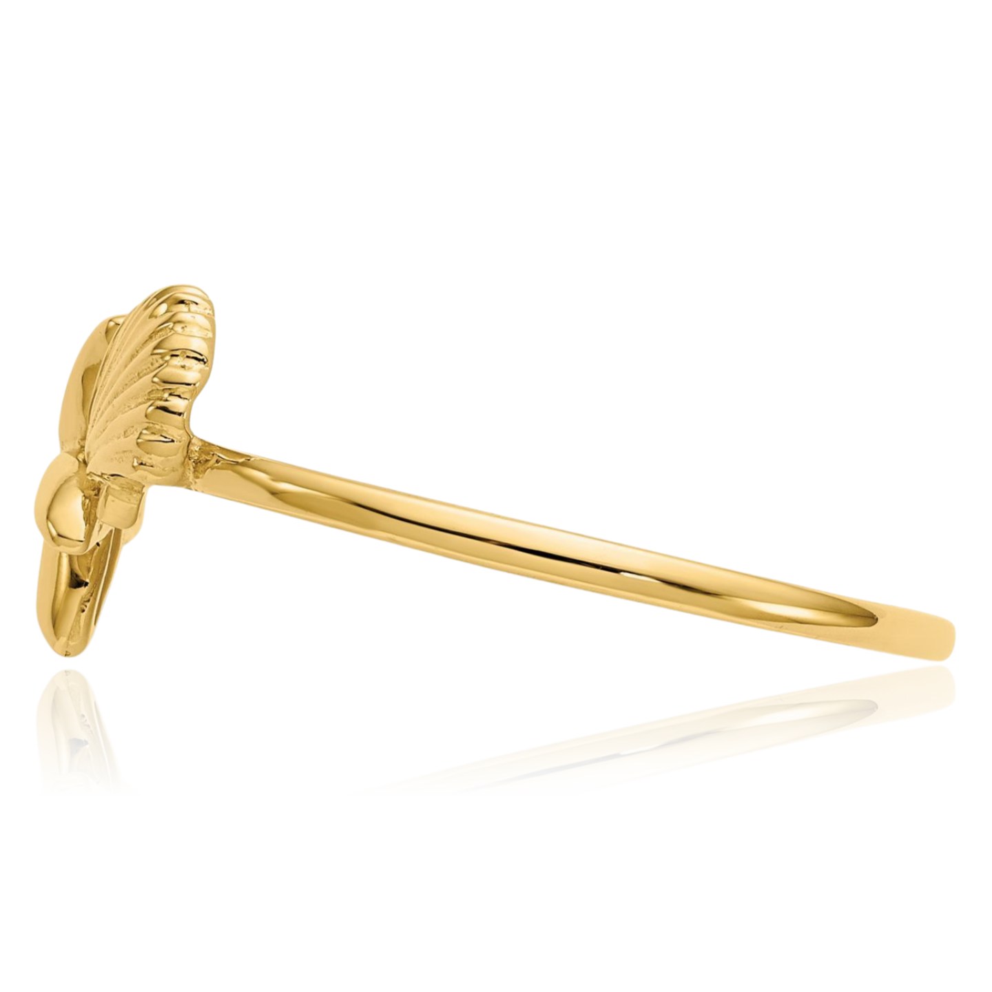 14K Solid Yellow Gold Shell Starfish Ring - Picture 17 of 100