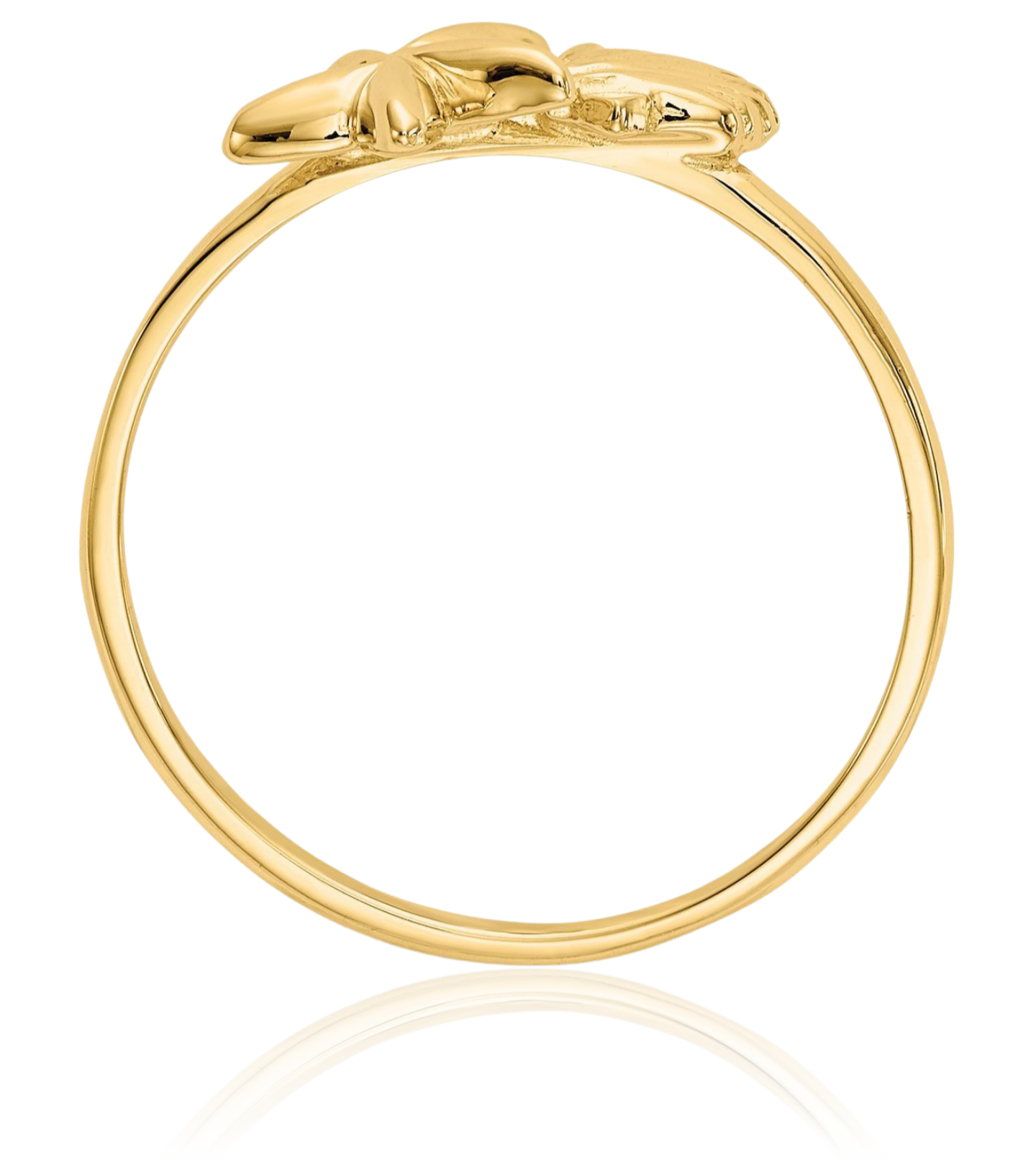 14K Solid Yellow Gold Shell Starfish Ring - Picture 16 of 100