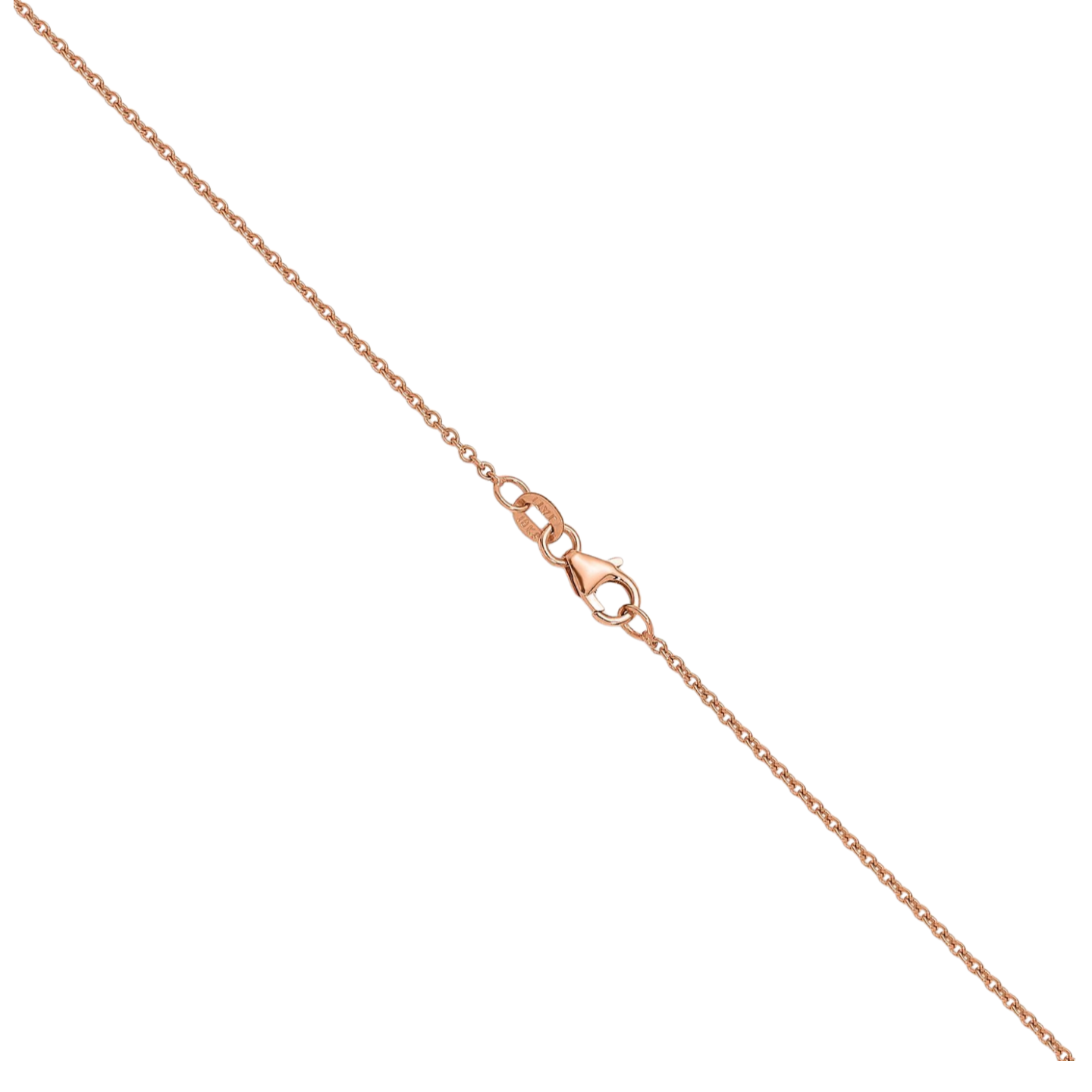18K Solid Rose Gold 1.5mm Cable Rolo Link Chain Necklace - Picture 12 of 60