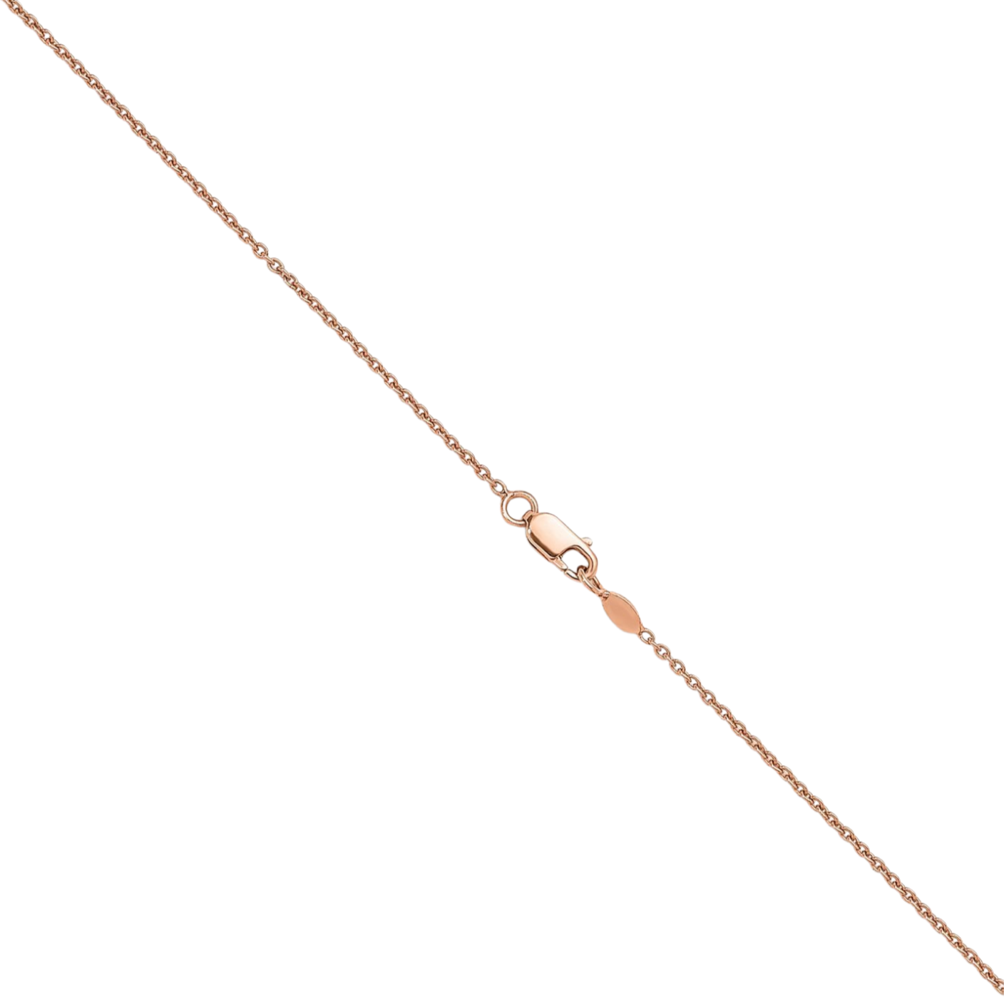18K Solid Rose Gold White Lab Diamond Stations Chain Necklace - Picture 8 of 20