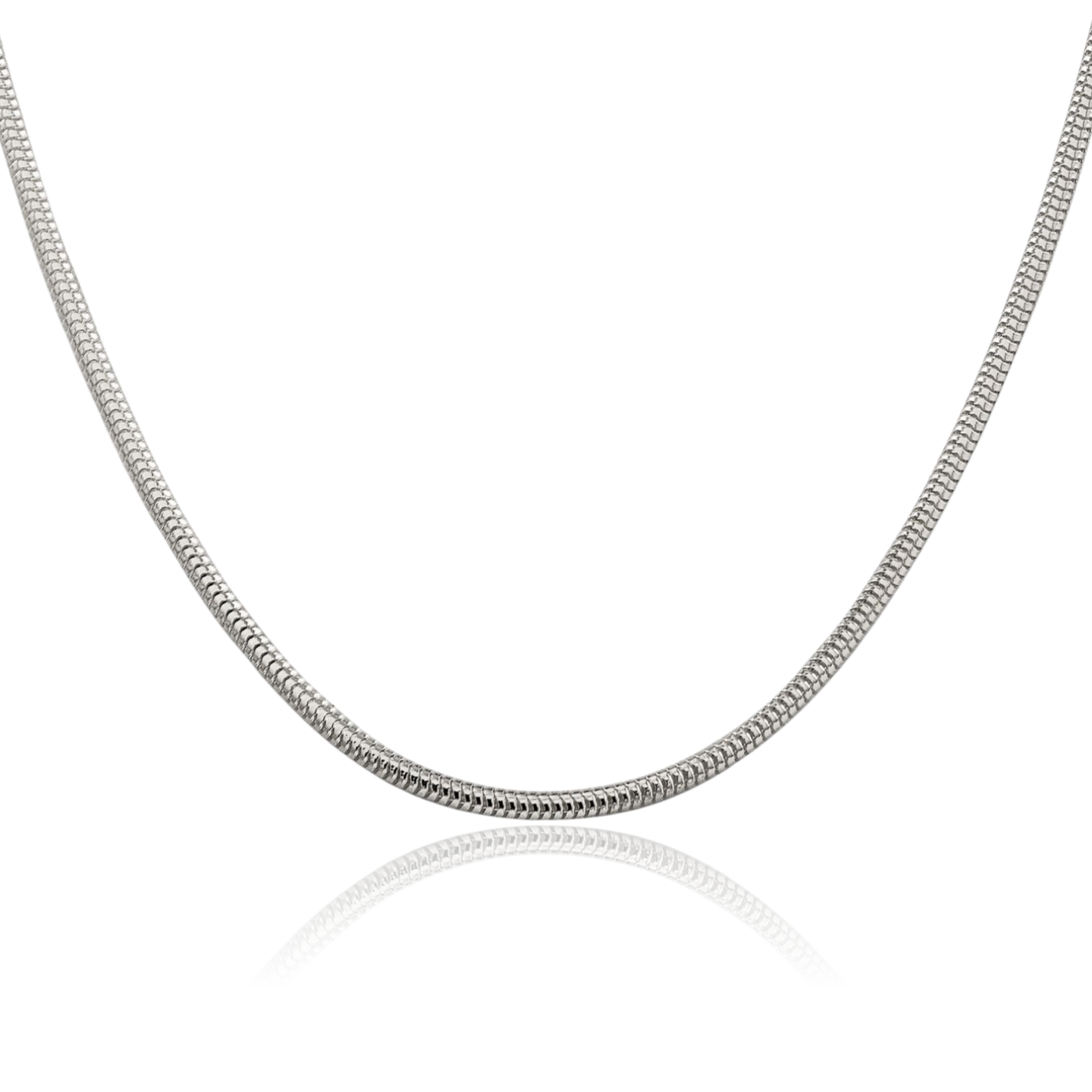 925 Sterling Silver Round 2.5mm Classic Snake Chain Necklace 16 inch Polished