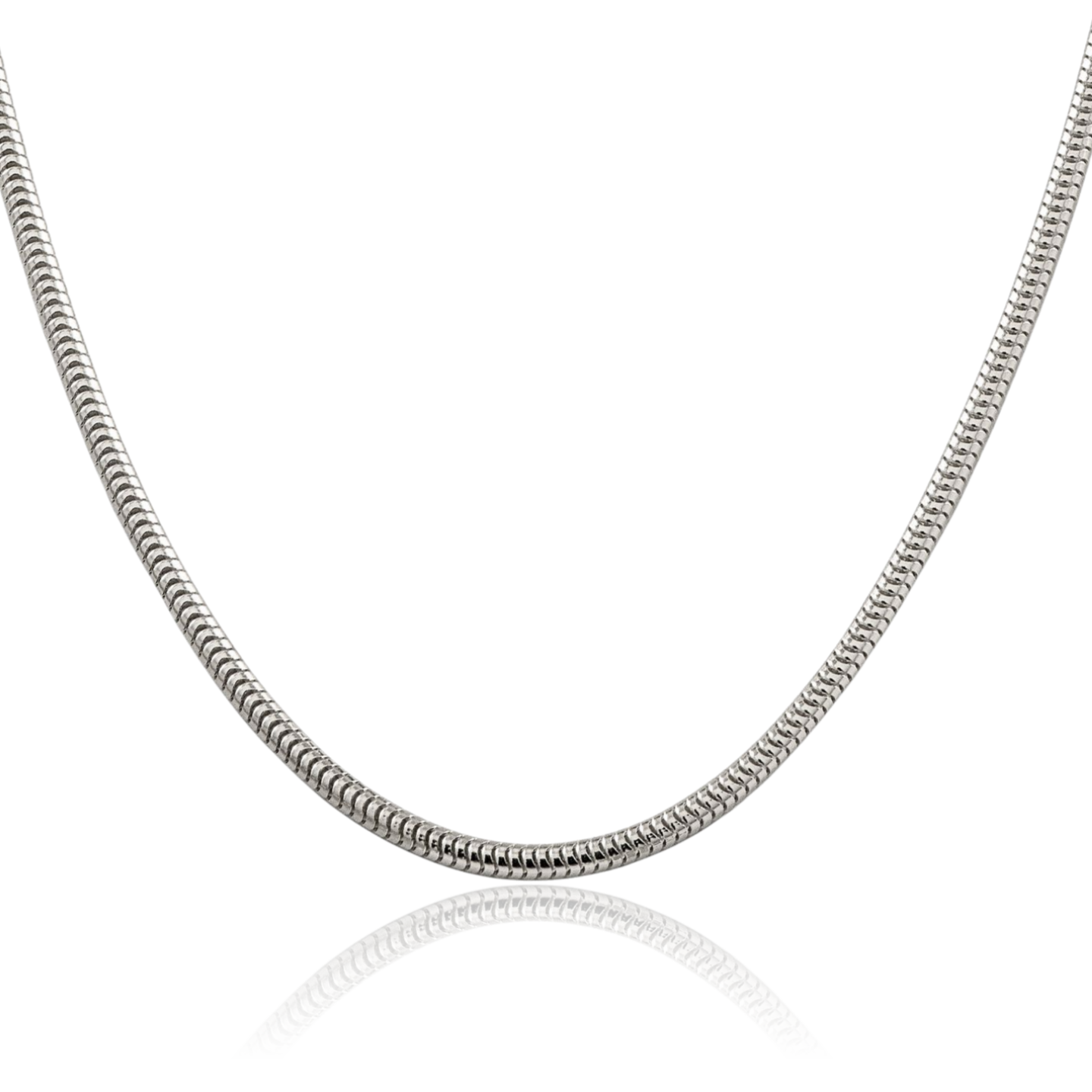 925 Sterling Silver Round 3mm Classic Snake Chain Necklace 18 inch Polished