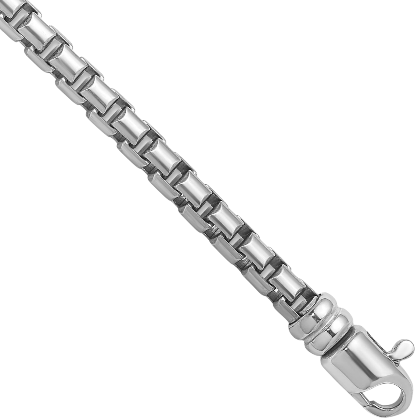 925 Sterling Silver 5mm Box Link Chain Bracelet - Picture 10 of 12