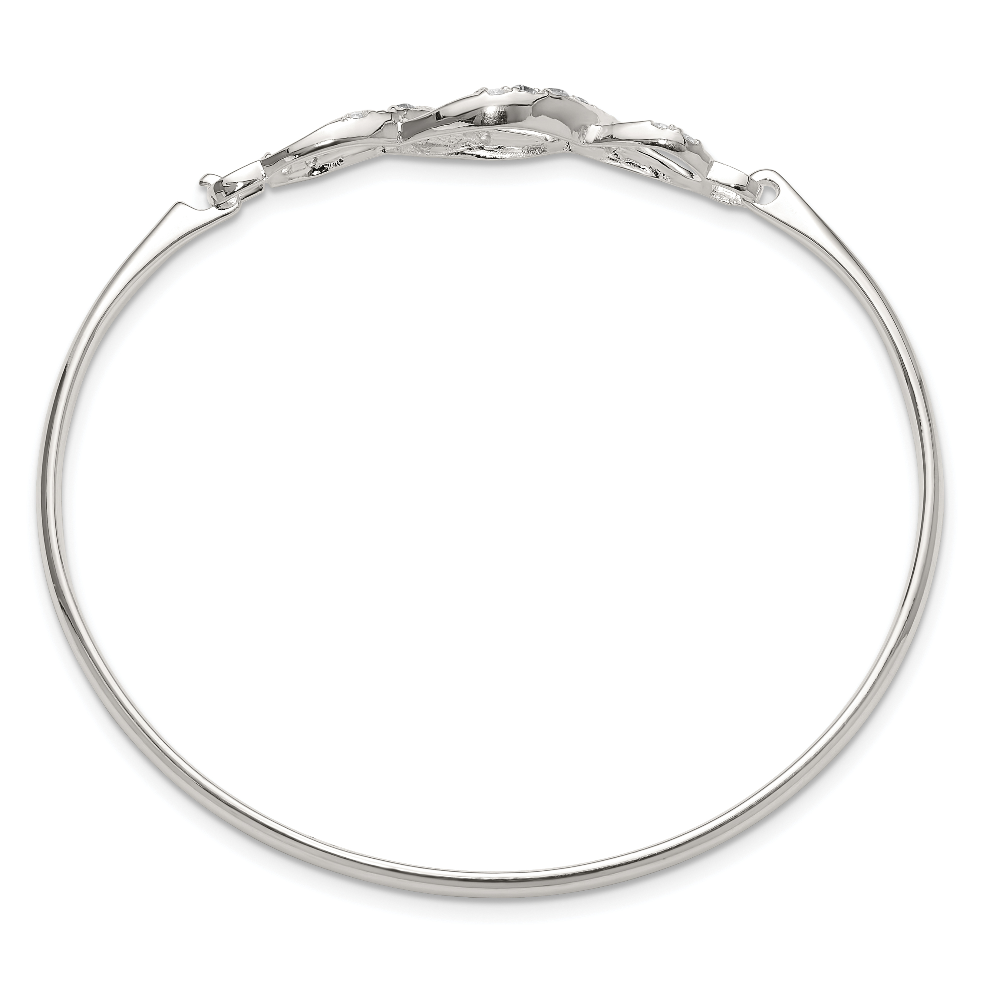 925 Sterling Silver CZ Hook Bangle Bracelet | eBay UK