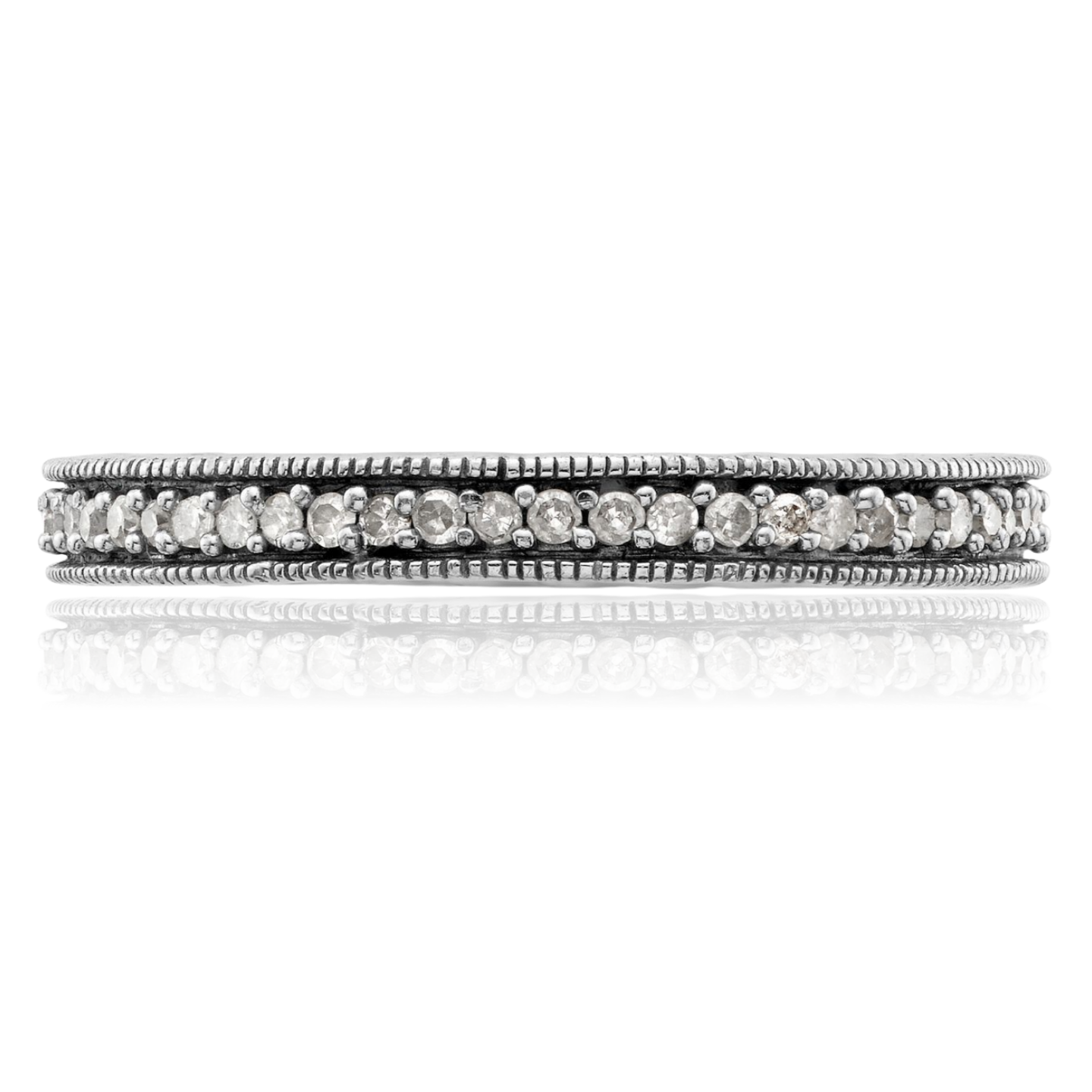 925 Sterling Silver Diamond Stacking Wedding Ring - Picture 19 of 71