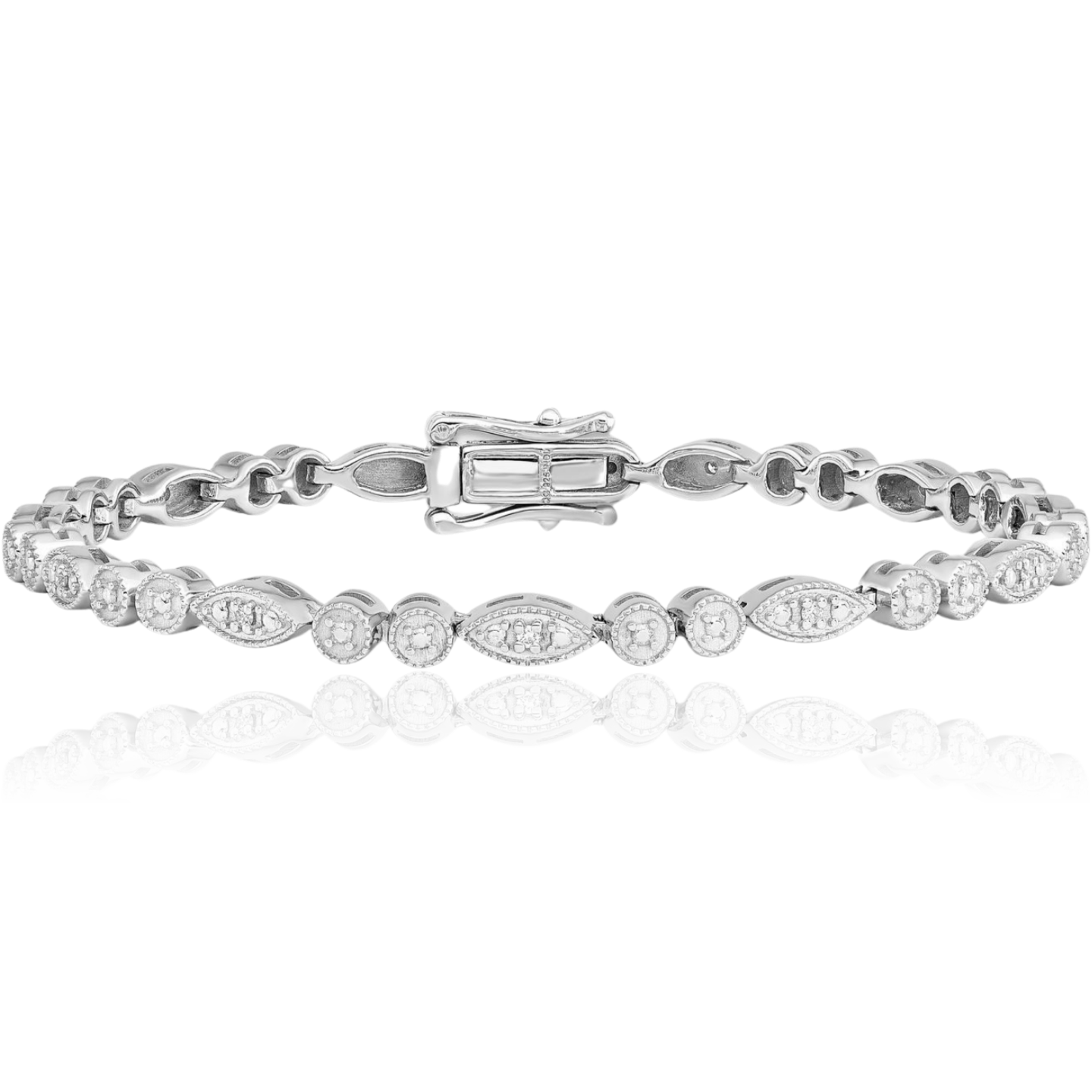 925 Sterling Silver Diamond Tennis Bracelet - Picture 7 of 11