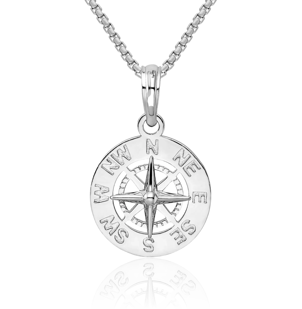 Collar brújula estrella del norte de plata de ley 925 - Imagen 2 de 33