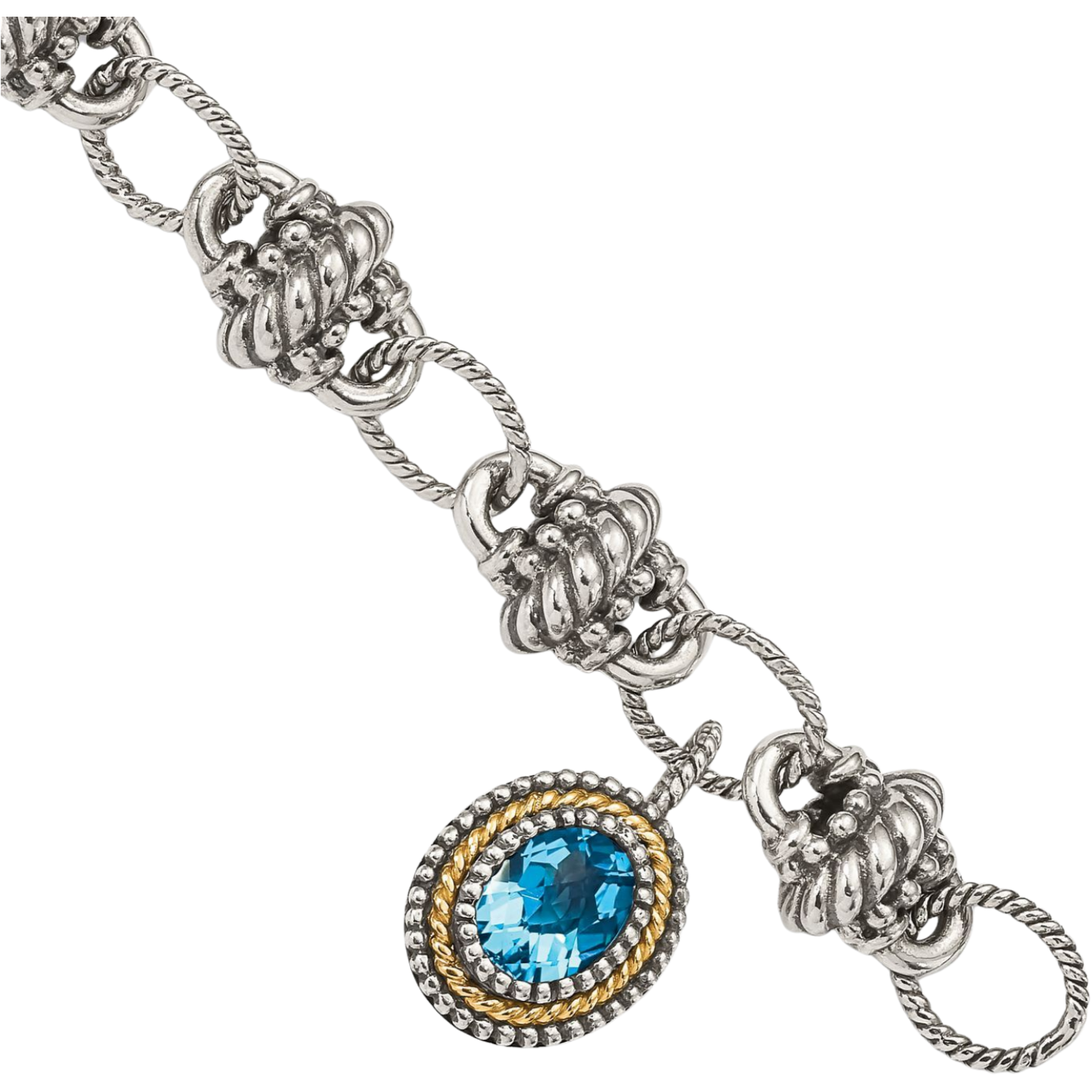 Tennisarmband 925 Sterling Silber oval Schweizer Blautopas - Bild 5 von 8