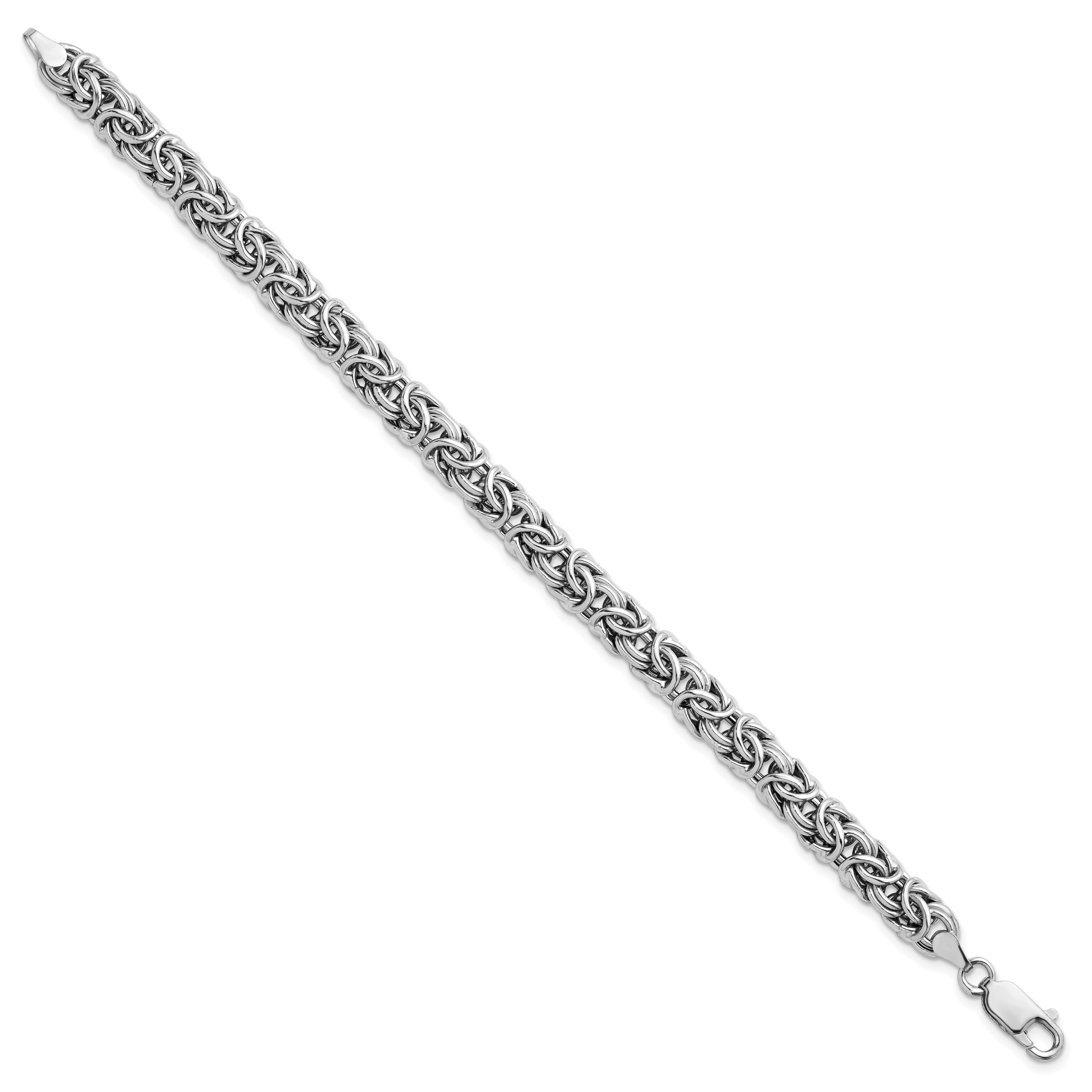 925 Sterling Silver 7.5mm Byzantine Chain Bracelet | eBay