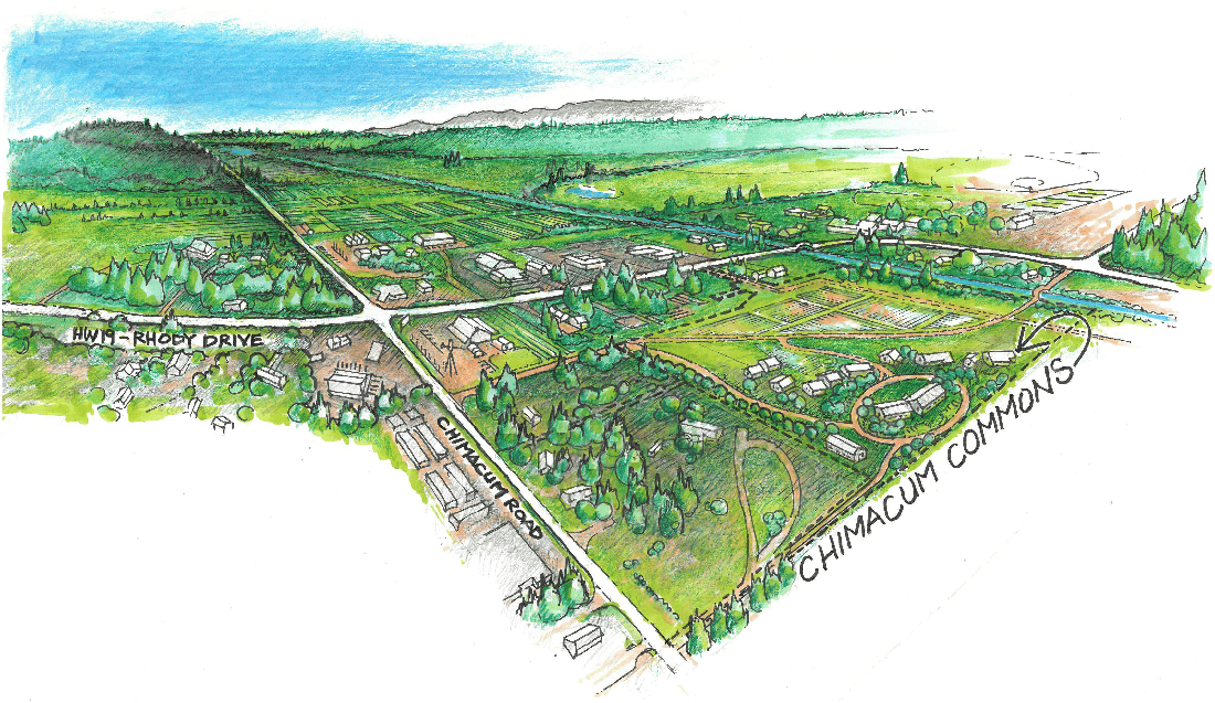 Conceptual drawing of Chimacum Commons.