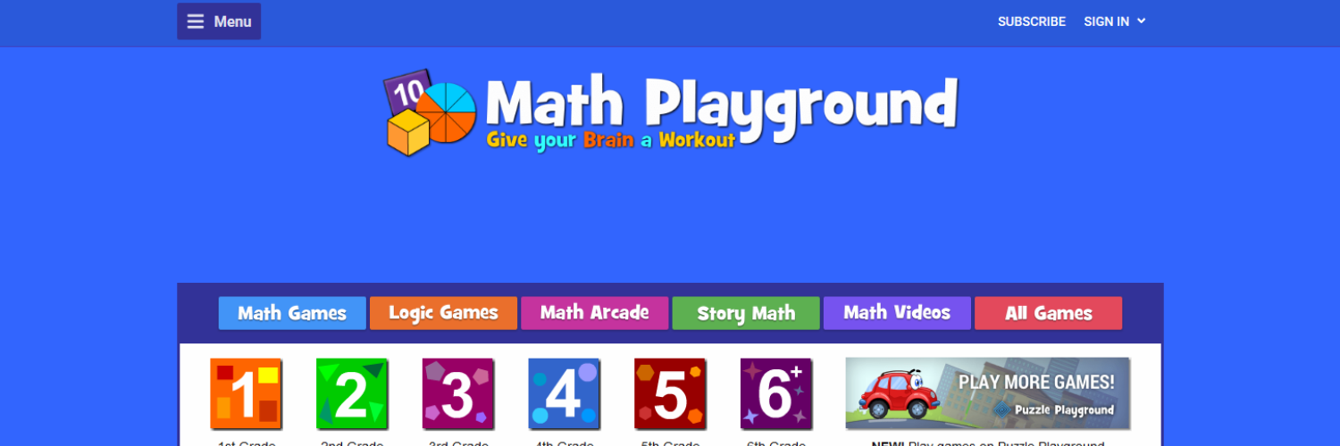 Math Playground uses practice materials in game and puzzle formats.