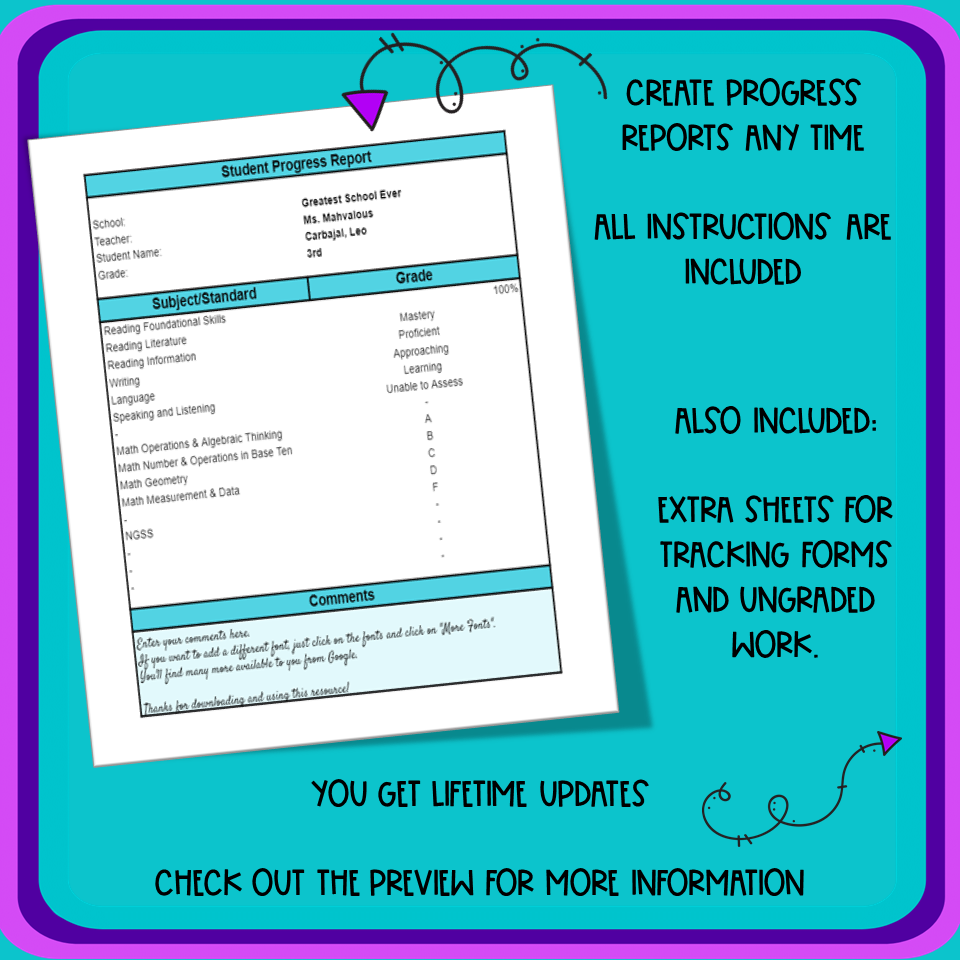 Standards Based Grade Book in Google Sheets for Third Grade - Classful