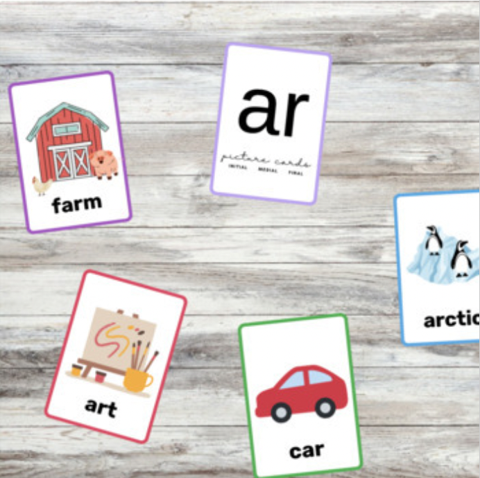 AR Vocalic R Articulation Picture Cards Initial Medial Final Word