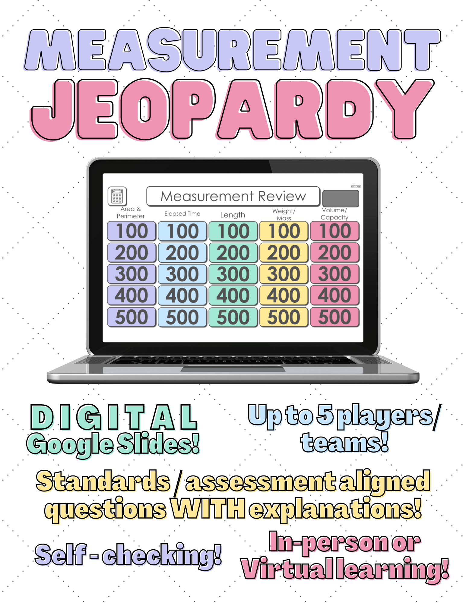 DIGITAL DISTANCE LEARNING Measurement Review Game Jeopardy Style! Classful