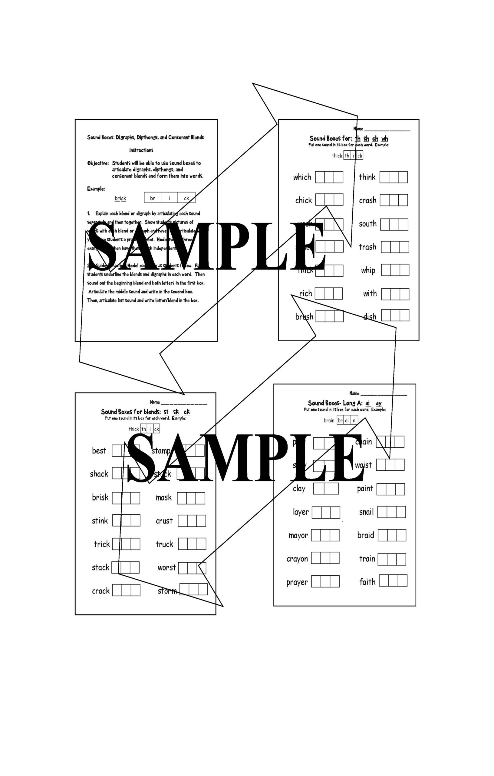 Phonics Sound Boxes For Digraphs Dipthongs And Consonant Blends 