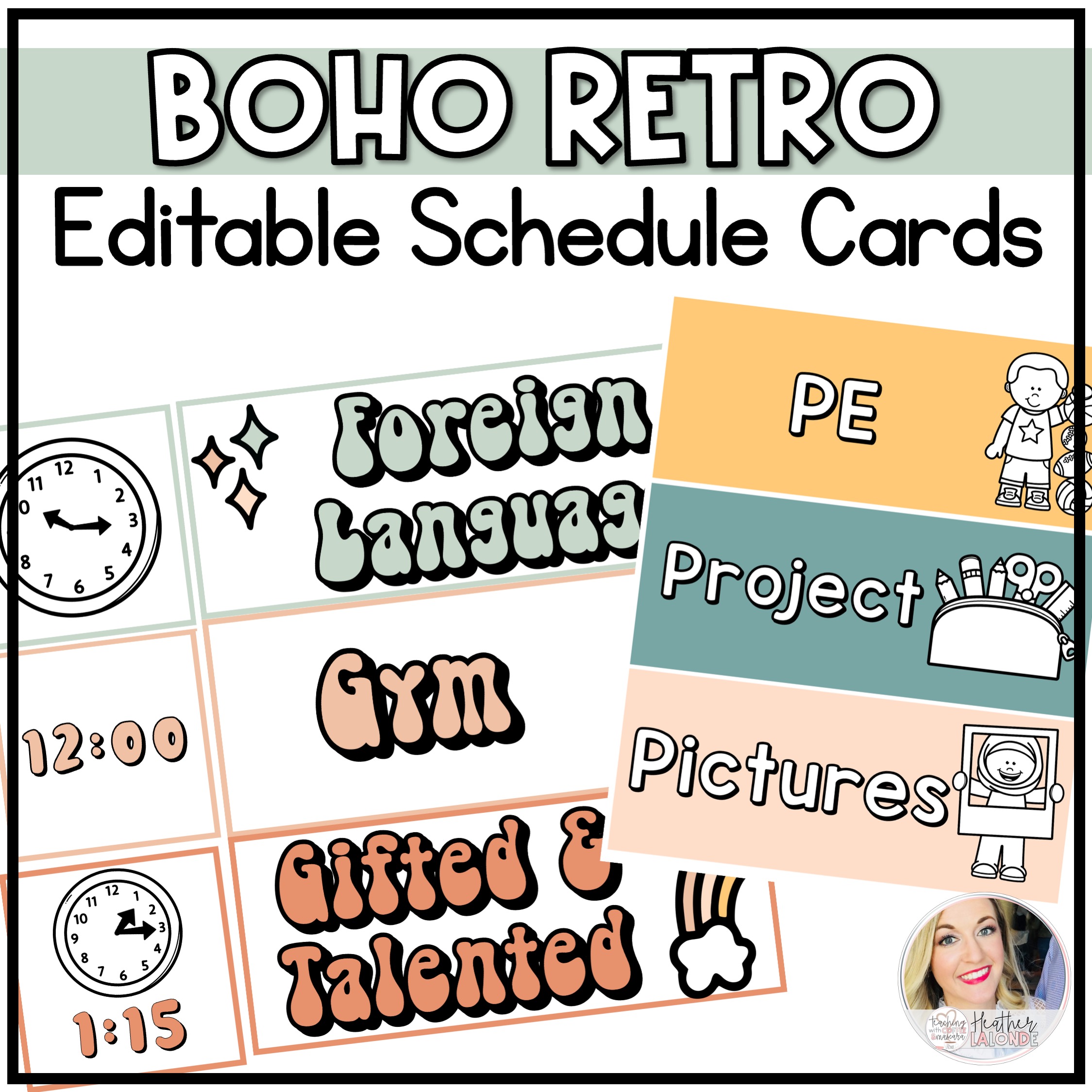 Classroom Daily Visual Schedule Cards Editable - Classful