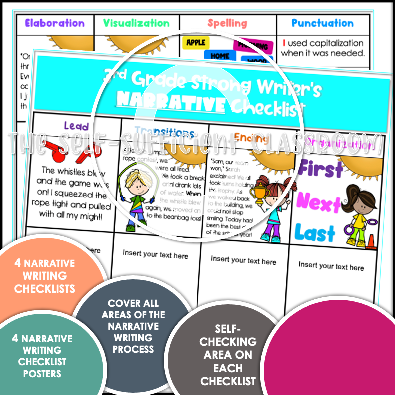 3rd Grade Narrative Writing Checklist EDITABLE Classful