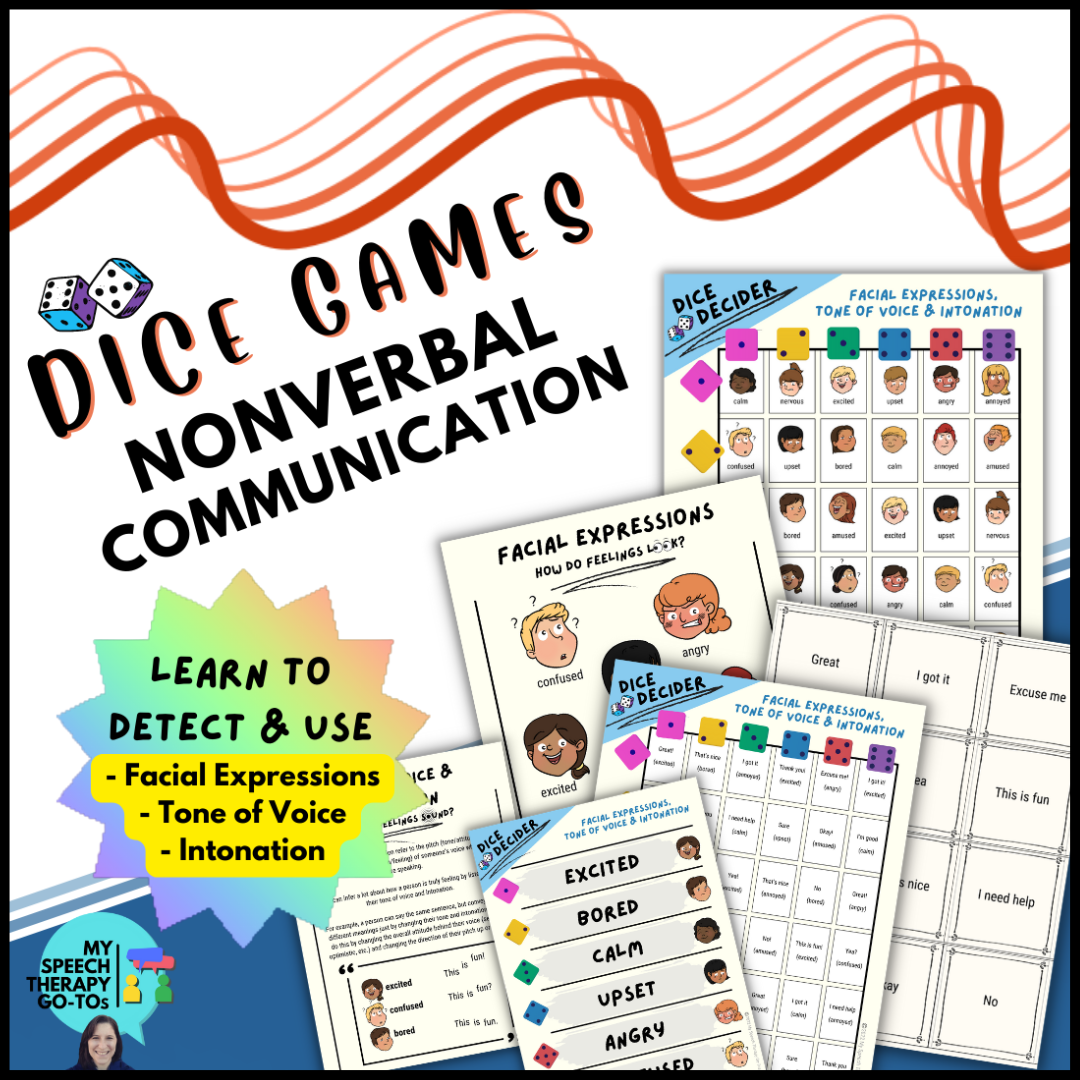 Nonverbal Communication Dice Game Facial Expressions Tone of Voice