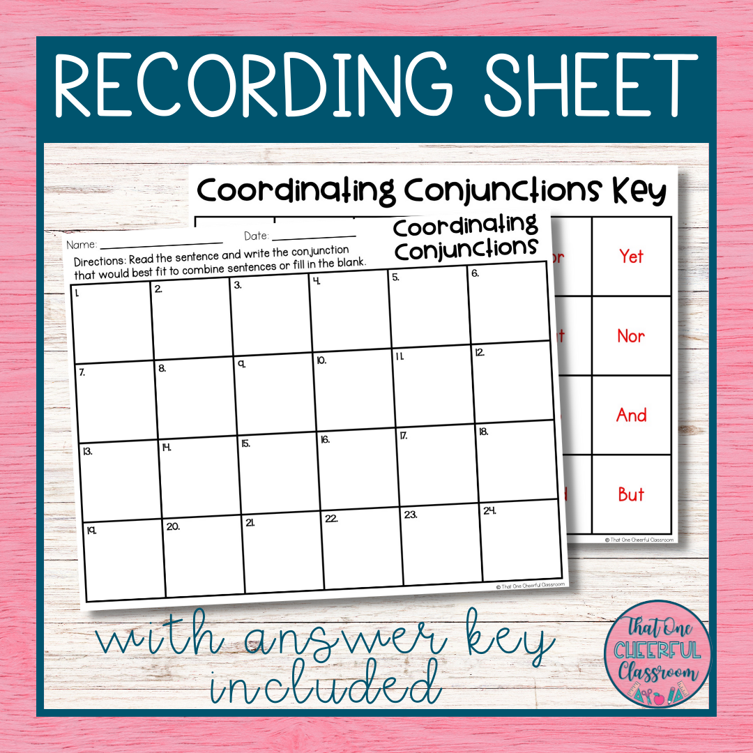 3rd Grade Coordinating Conjunctions Grammar Task Cards Classful