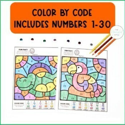 Color by Numbers 1-30 Color by Code Editable Activities - Classful