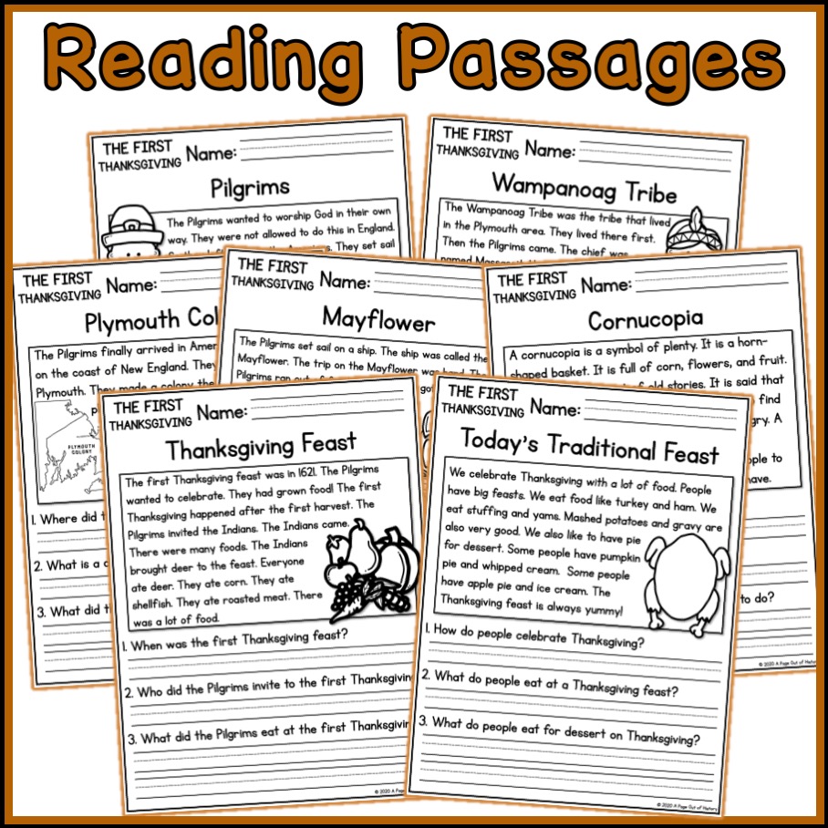 The First Thanksgiving Social Studies Reading Comprehension Passages K-2 - Classful The first thanksgiving social studies reading comprehension passages k-2 - classful