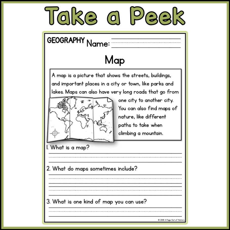 Geography Social Studies Reading Comprehension Passages K-2 - Classful