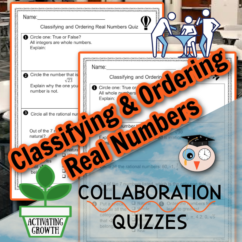 Classifying and ordering real numbers quiz classful