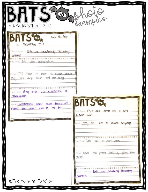 All About Bats Informative Writing Activity - Classful