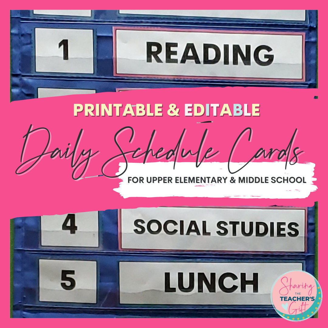 Printable Daily Classroom Schedule Cards Classful