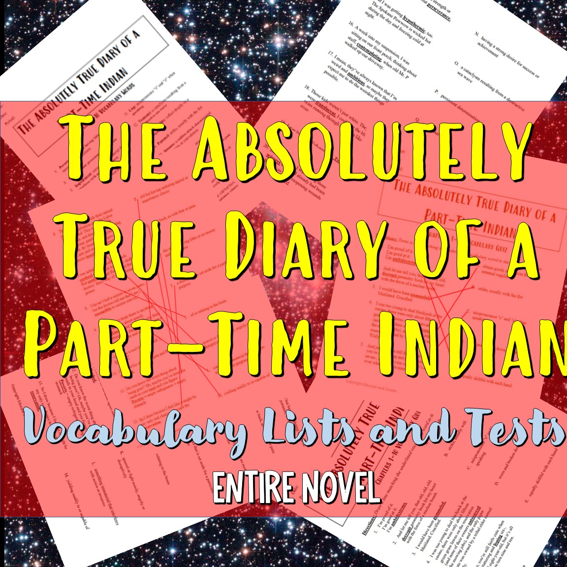 The Absolutely True Diary of a Part-Time Indian - Vocabulary Lists and