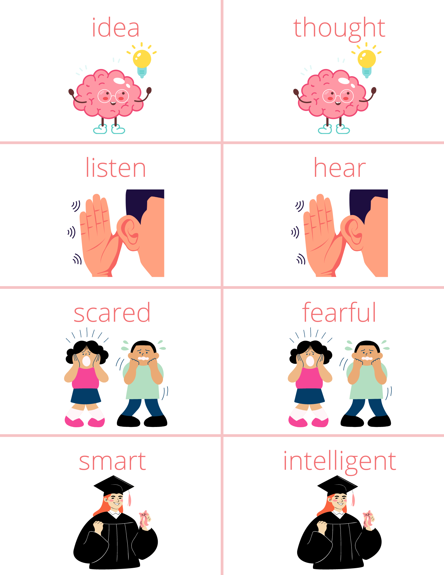 Synonyms Bundle Printable Flashcards Classful
