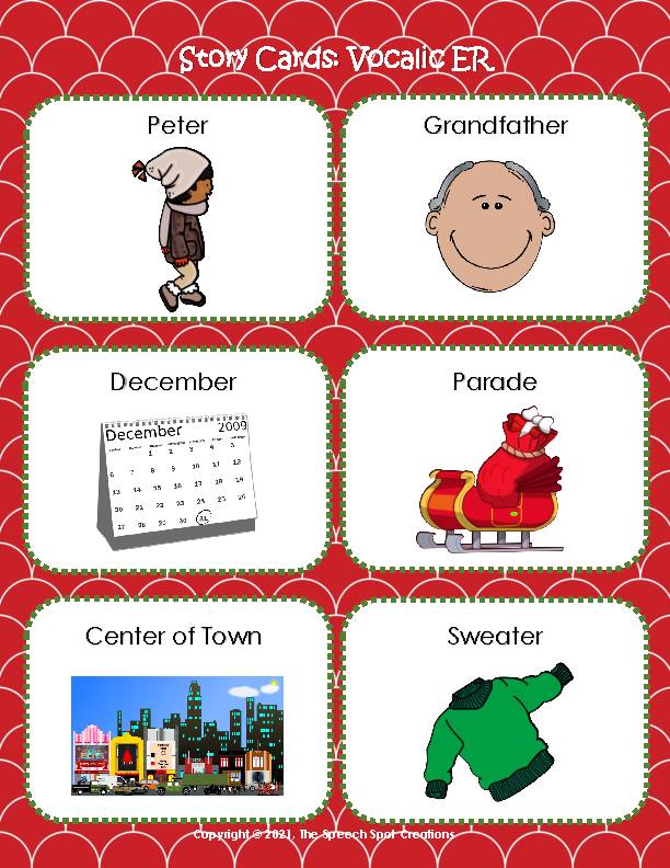 Holiday Vocalic ER Articulation Story for Speech Carryover - Classful