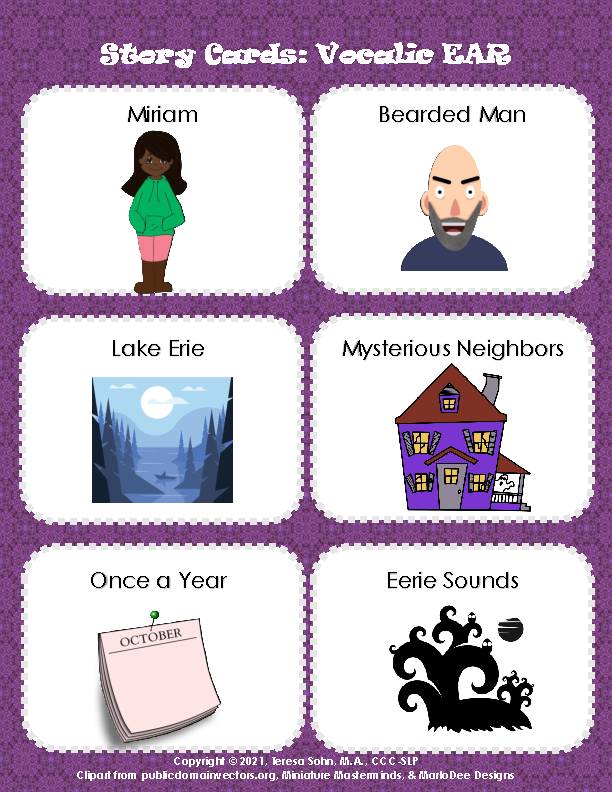 Halloween Vocalic EAR Articulation Story for Speech Carryover - Classful