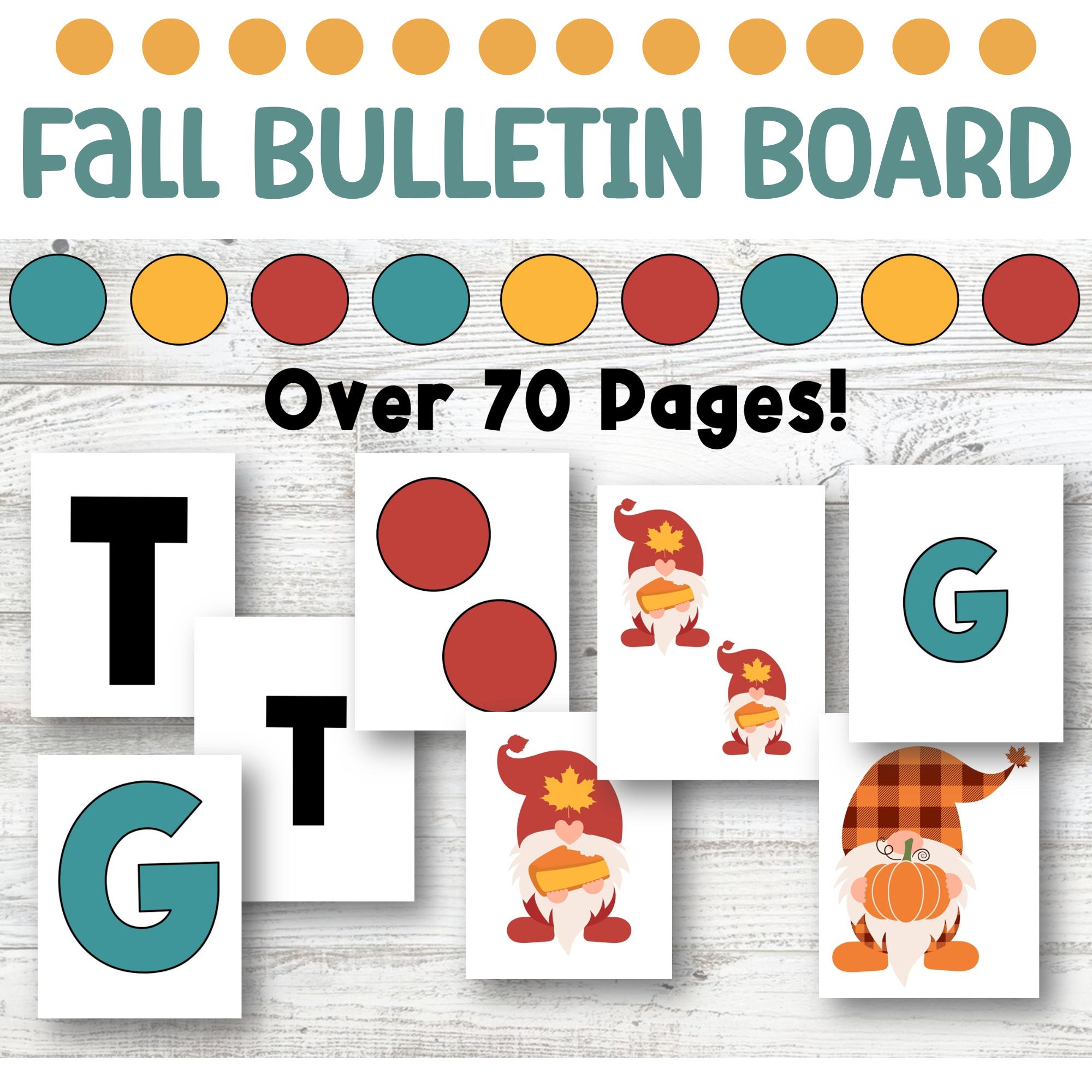 Gnomes Thanksgiving Bulletin Board and Fall Door Decor - Classful