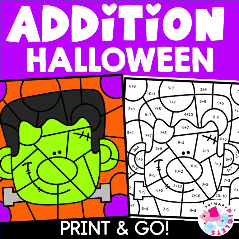 HALLOWEEN ADDITION COLOR BY NUMBER CODE - Classful