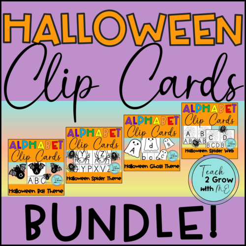 BUNDLE Alphabet Letter Recognition Clip Cards Halloween Theme - Classful