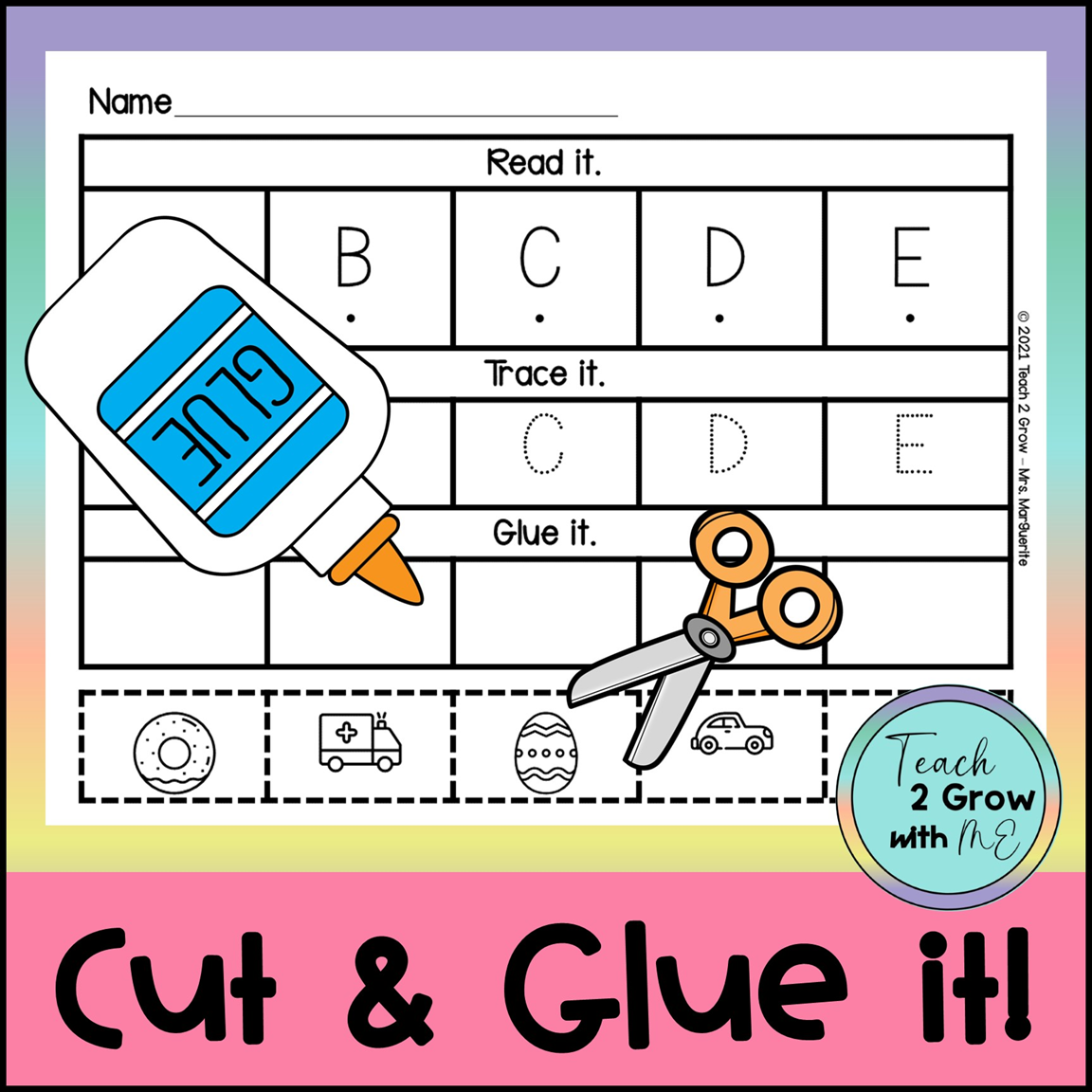 NO PREP Letter Tracing and Beginning Sounds Printables | Cut and Paste ...