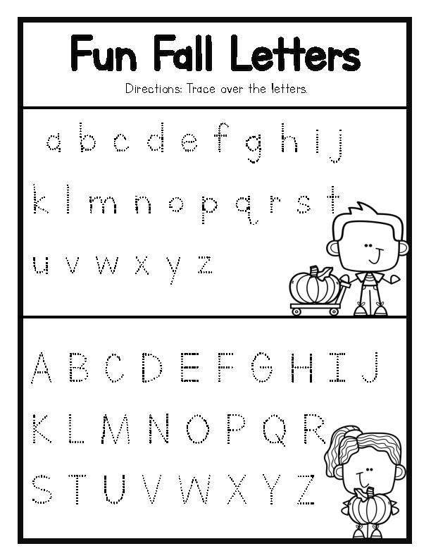 NO PREP November Fall Tracing Worksheets - VPK + Kindergarten - Classful