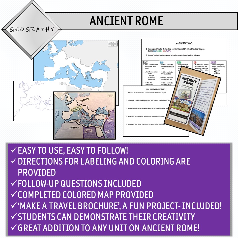 Ancient Rome Map Activity Roman Empire (Label and Color!) Classful