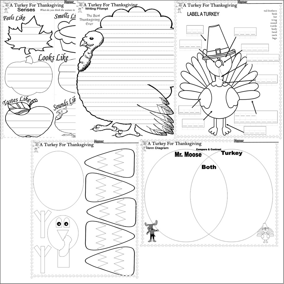A Turkey For Thanksgiving By Eve Bunting Comprehension Questions Printables Turkey for Thanksgiving Book Study Companion Reading Comprehension  Worksheets Quiz & Fun Eve Bunting - Classful