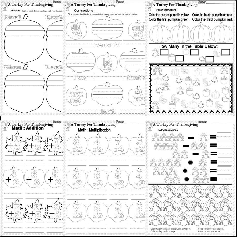 A Turkey For Thanksgiving By Eve Bunting Comprehension Questions Printables Turkey for Thanksgiving Book Study Companion Reading Comprehension  Worksheets Quiz & Fun Eve Bunting - Classful