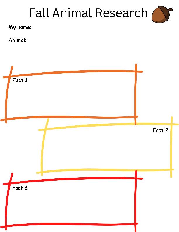 Fall Animal Research Graphic Organizer and Template Guide Classful