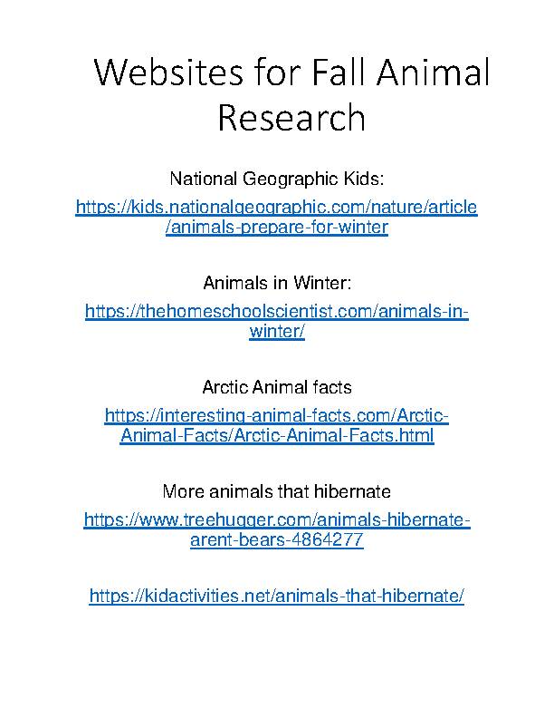 Winter Animal Research Graphic Organizer and Template Guide Classful