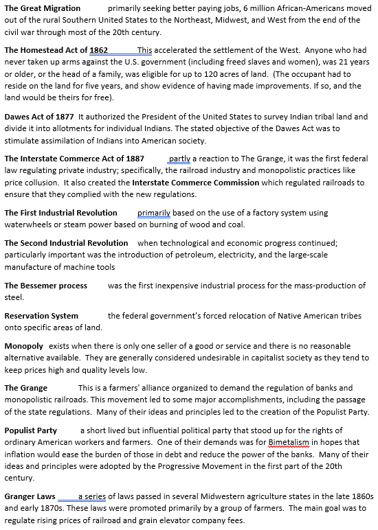 Quizlet / Blooket ready US History FL EOC key terms Wild West and