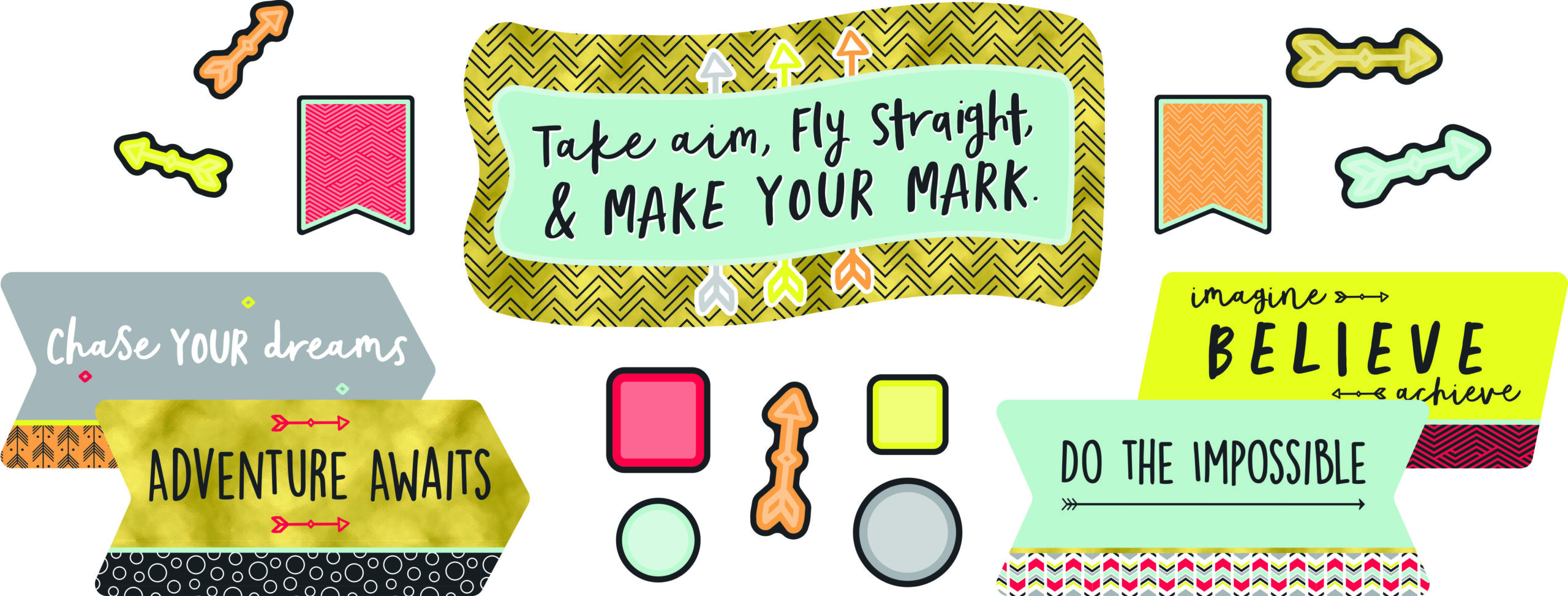 Aim High Make Your Mark Bulletin Board Set - Classful