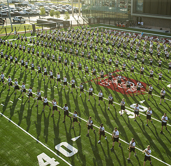 Aggie Band Practice on Dunlap Drill Field