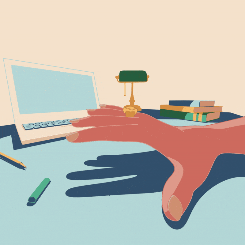 Gif of hand tapping fingers on a desk while wearing an aggie ring 