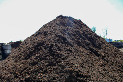 Landscape mulch pile