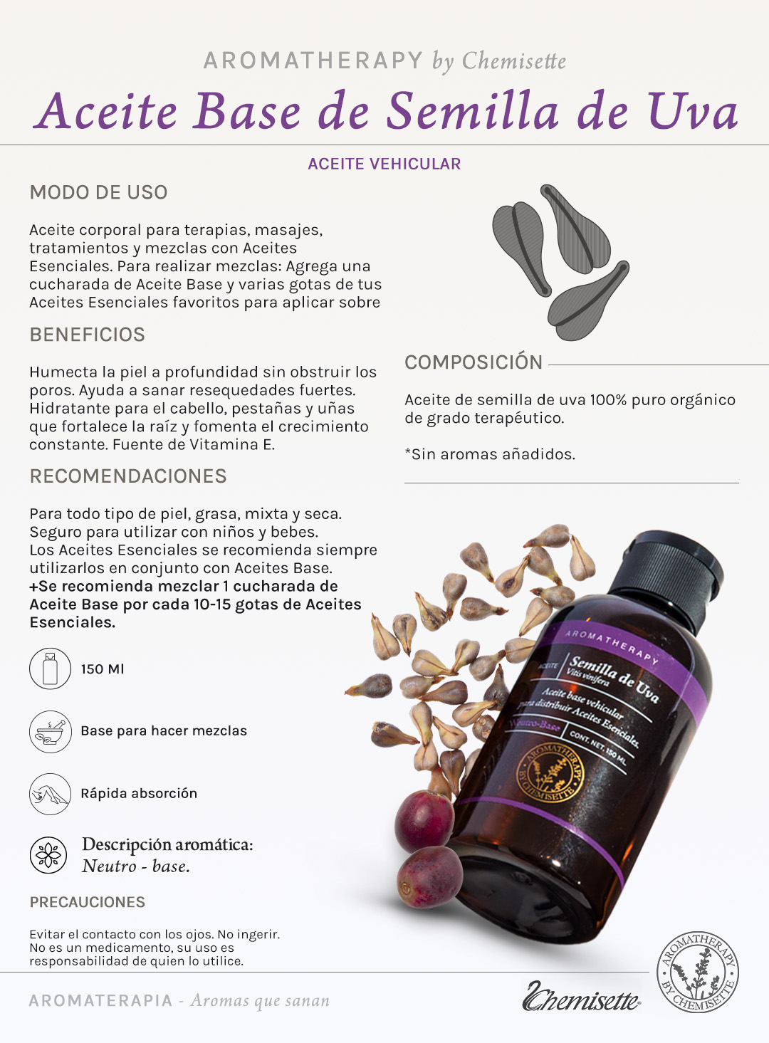 Aceite Base Semilla de Uva